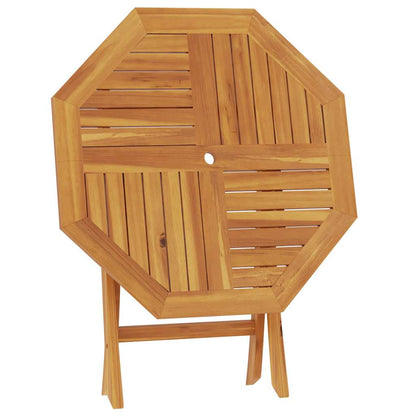 Mesa De Jardín Plegable Madera De Teca Maciza 85X85X76 Cm