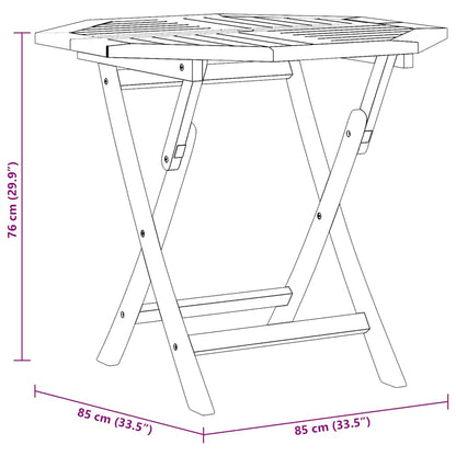 Mesa De Jardín Plegable Madera De Teca Maciza 85X85X76 Cm