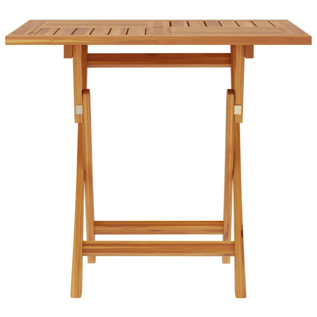 Mesa De Jardín Plegable Madera De Teca Maciza 85X85X76 Cm