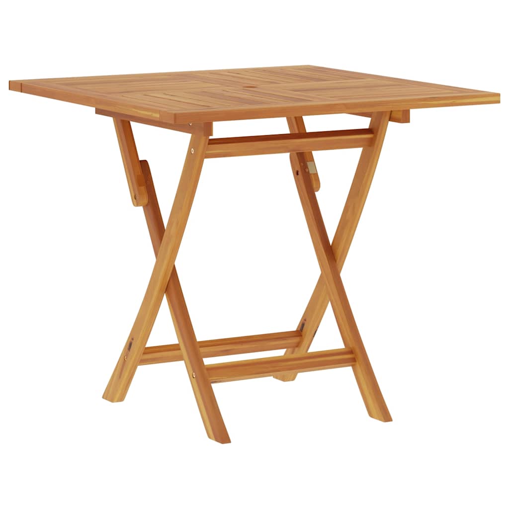 Mesa De Jardín Plegable Madera De Teca Maciza 85X85X76 Cm