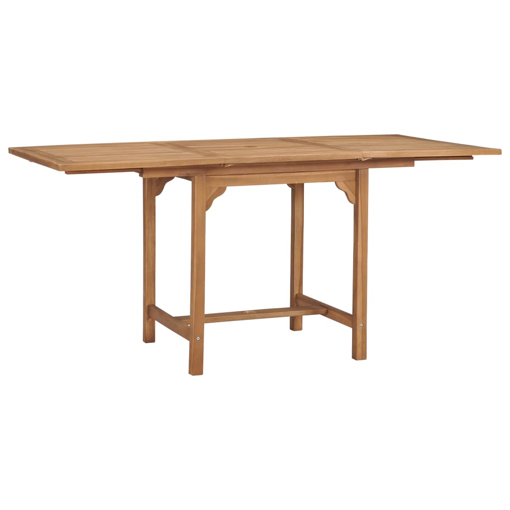 Mesa De Jardín Extensible Madera Maciza Teca (110-160)X80X75Cm