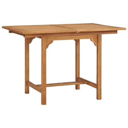 Mesa De Jardín Extensible Madera Maciza Teca (110-160)X80X75Cm