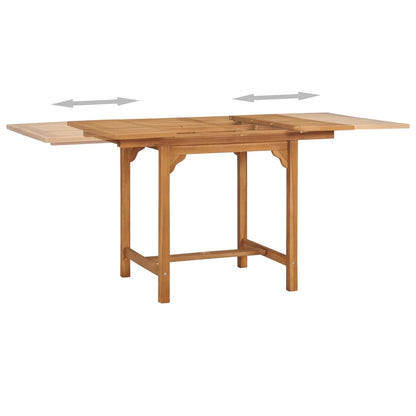 Mesa De Jardín Extensible Madera Maciza Teca (110-160)X80X75Cm