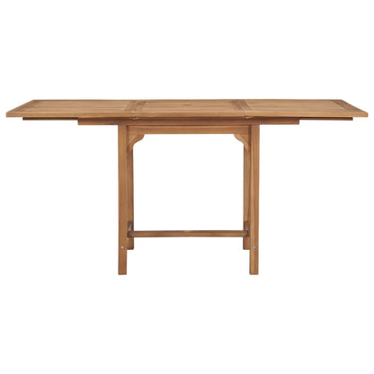 Mesa De Jardín Extensible Madera Maciza Teca (110-160)X80X75Cm