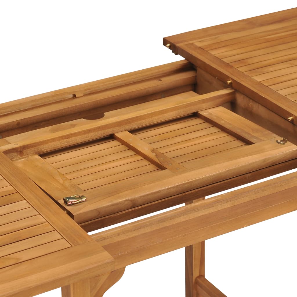 Mesa De Jardín Extensible Madera Maciza Teca (110-160)X80X75Cm