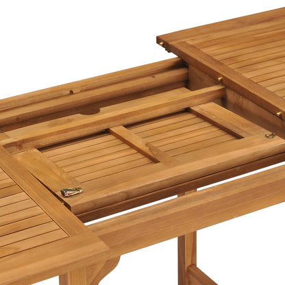 Mesa De Jardín Extensible Madera Maciza Teca (110-160)X80X75Cm