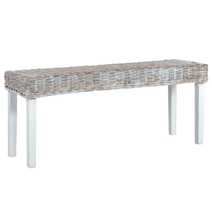 Banco De Ratán Kubu Y Madera Maciza De Caoba 110 Cm