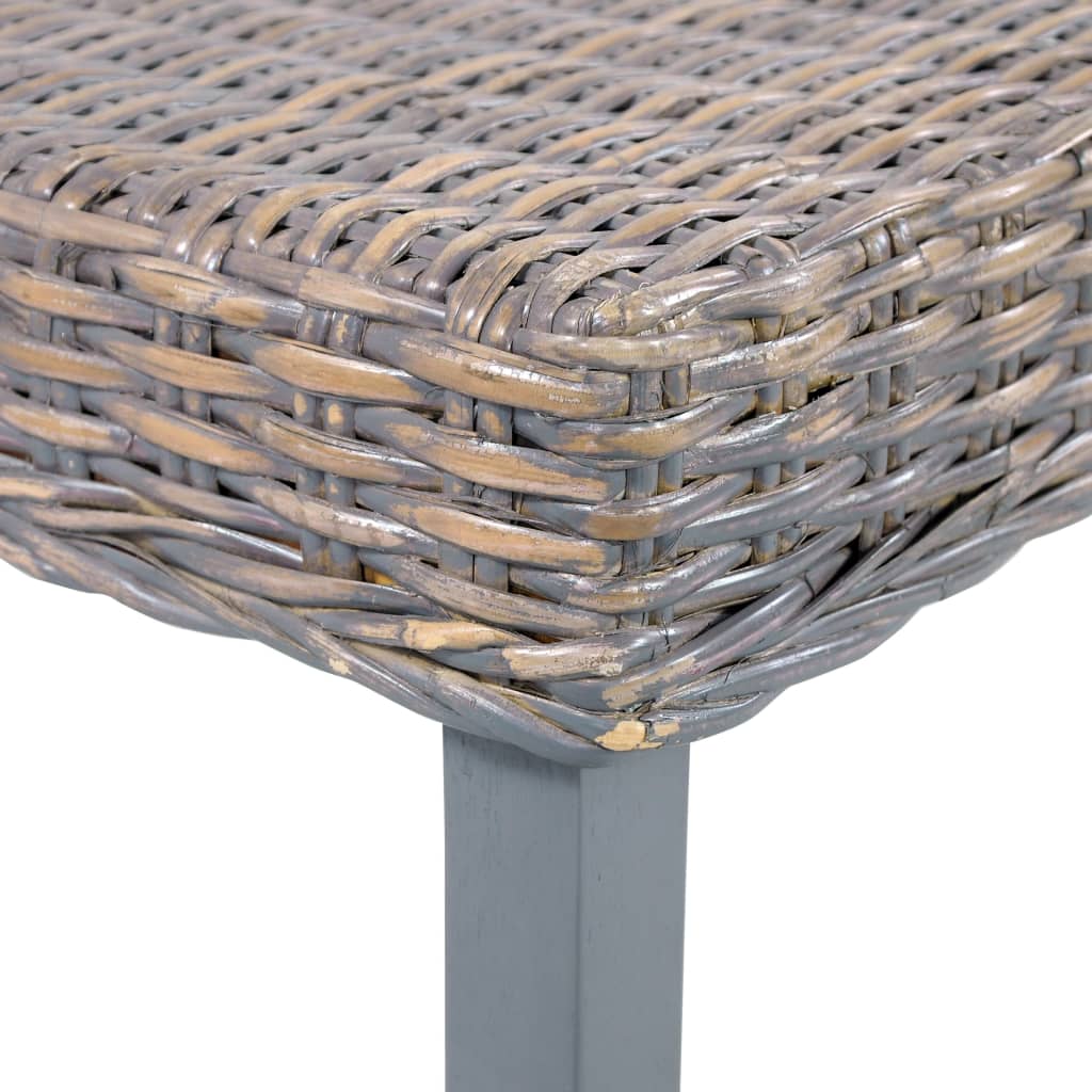 Banco De Ratán Kubu Y Madera Maciza De Caoba 110 Cm