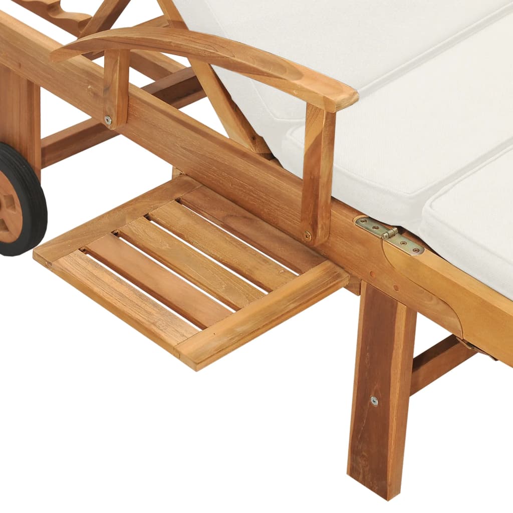 Tumbona Con Cojín Madera Maciza De Teca