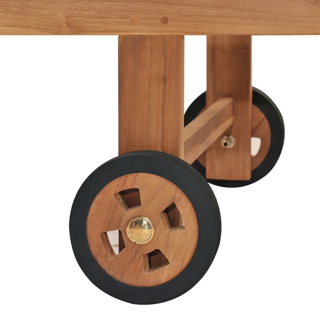 Tumbona Con Cojín Madera Maciza De Teca