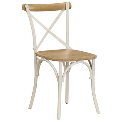 Sillas Con Respaldo Cruzado 4 Uds Madera Maciza De Mango Blanco