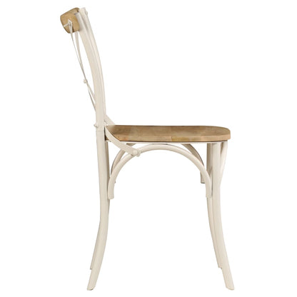 Sillas Con Respaldo Cruzado 4 Uds Madera Maciza De Mango Blanco