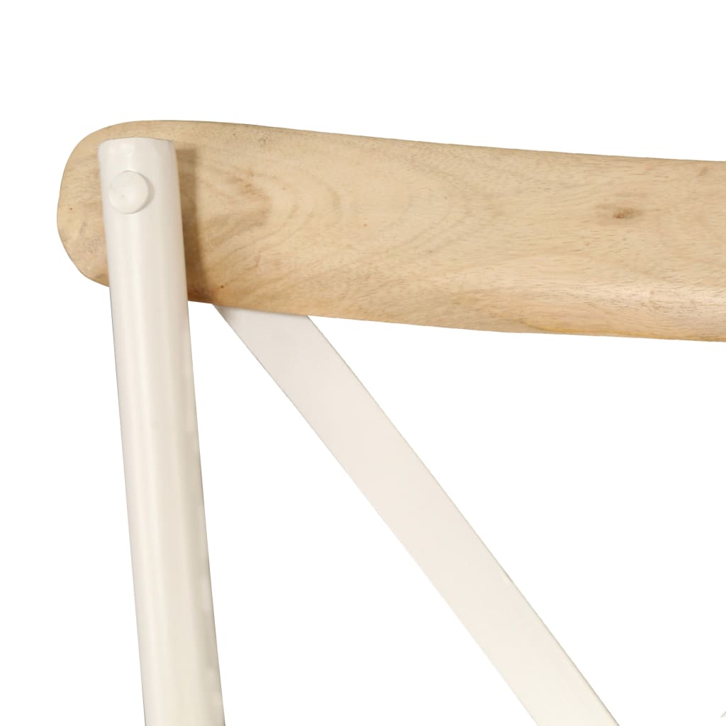 Sillas Con Respaldo Cruzado 4 Uds Madera Maciza De Mango Blanco