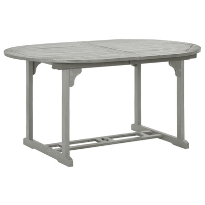 Mesa De Jardín Madera Maciza De Acacia Gris