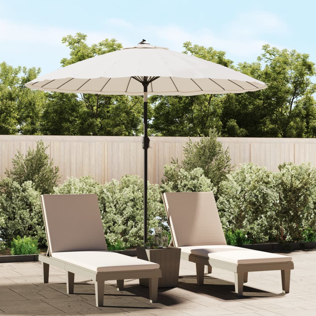 Sombrilla De Jardín Con Palo De Aluminio Taupe 270 Cm