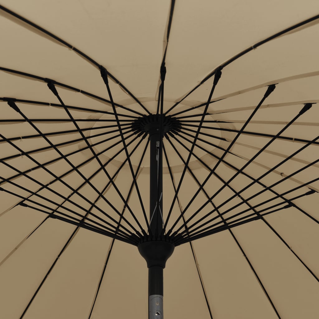 Sombrilla De Jardín Con Palo De Aluminio Taupe 270 Cm
