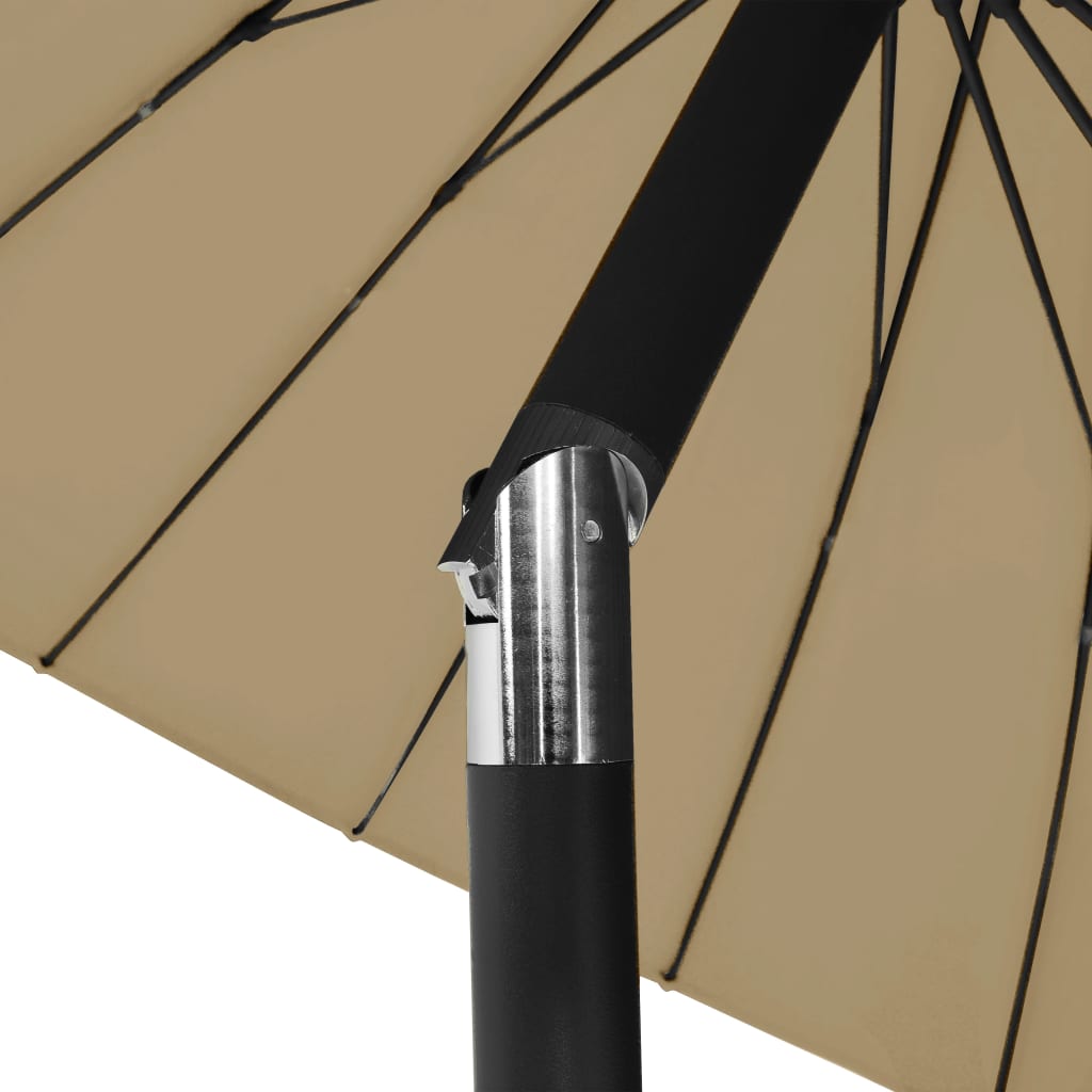 Sombrilla De Jardín Con Palo De Aluminio Taupe 270 Cm