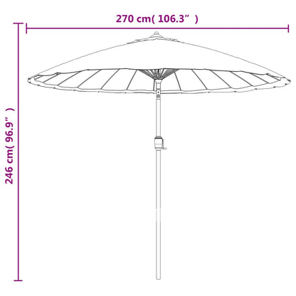 Sombrilla De Jardín Con Palo De Aluminio Taupe 270 Cm