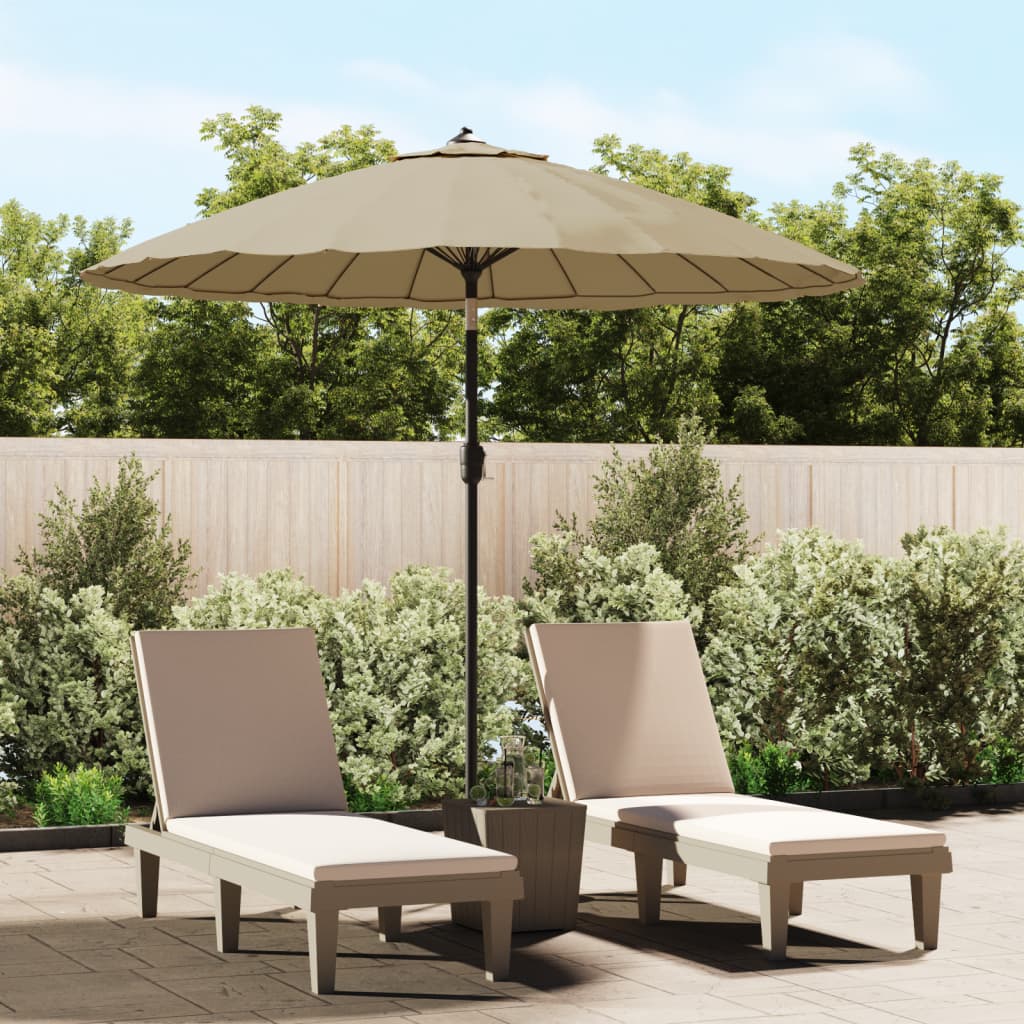 Sombrilla De Jardín Con Palo De Aluminio Taupe 270 Cm