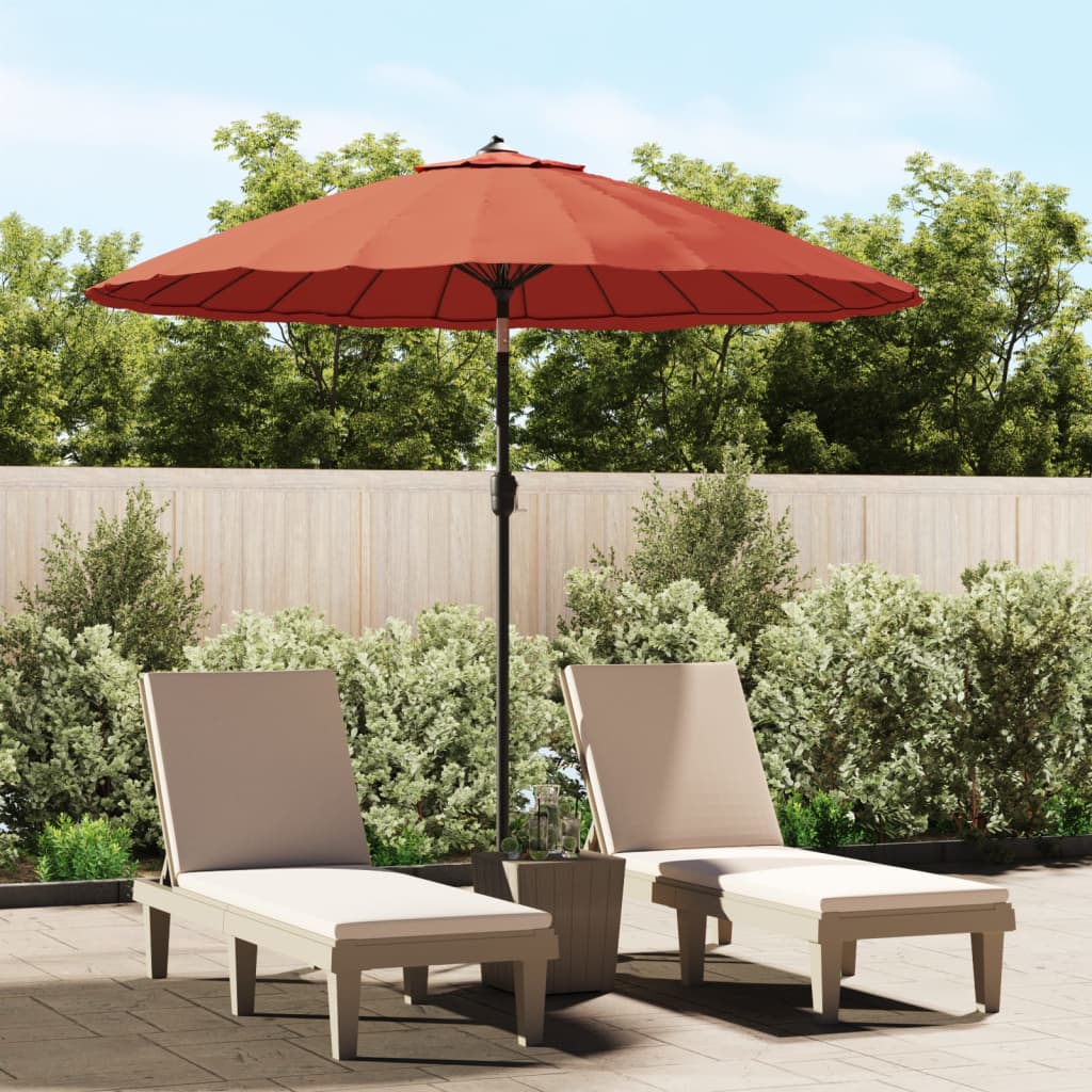 Sombrilla De Jardín Con Palo De Aluminio Taupe 270 Cm