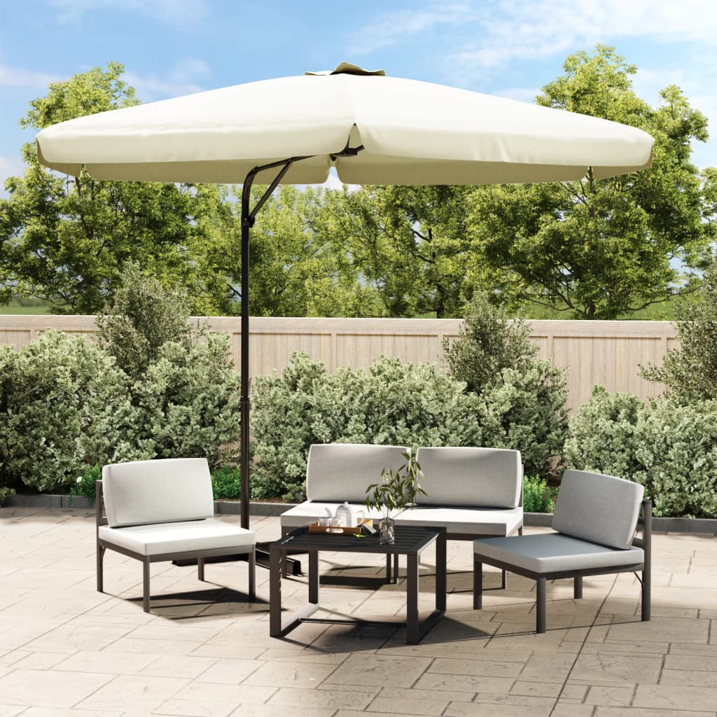 Sombrilla De Jardín Con Palo De Acero Taupe 300 Cm