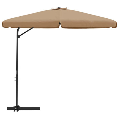 Sombrilla De Jardín Con Palo De Acero Taupe 300 Cm