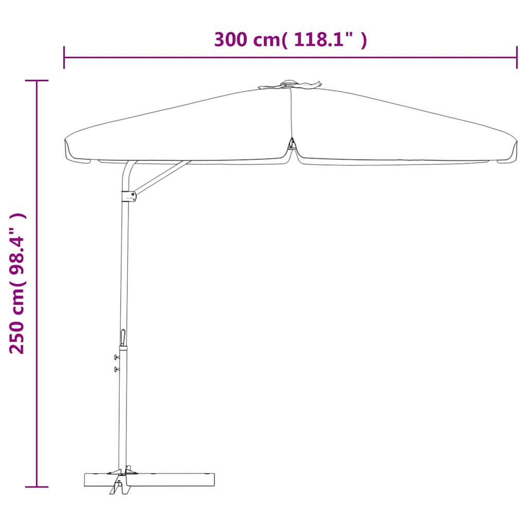 Sombrilla De Jardín Con Palo De Acero Taupe 300 Cm
