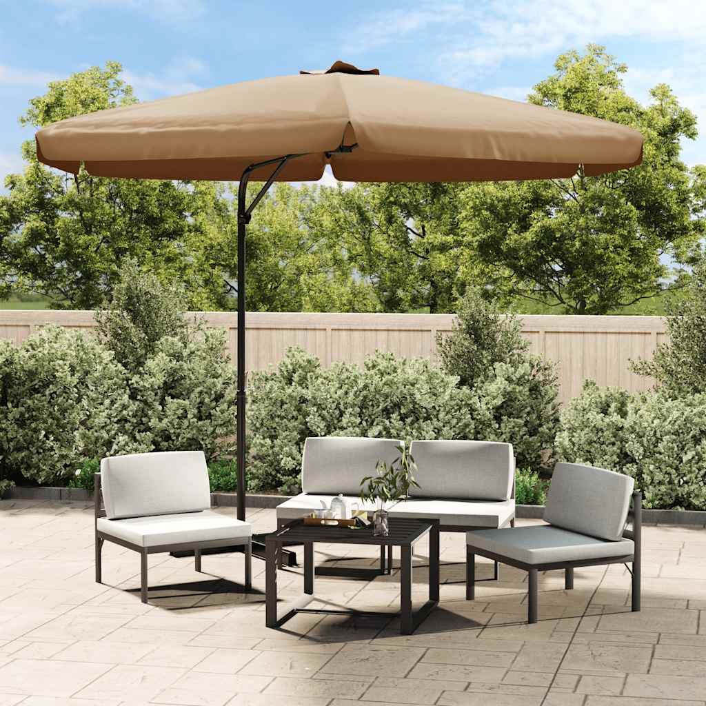 Sombrilla De Jardín Con Palo De Acero Taupe 300 Cm