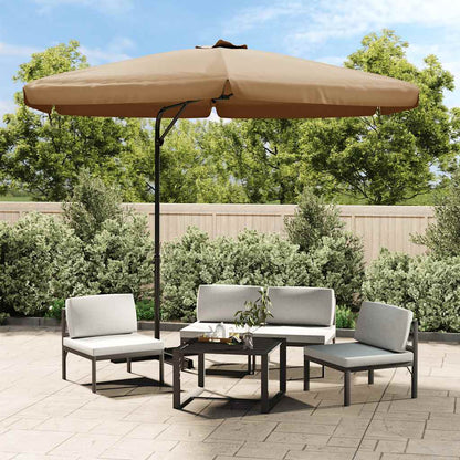 Sombrilla De Jardín Con Palo De Acero Taupe 300 Cm