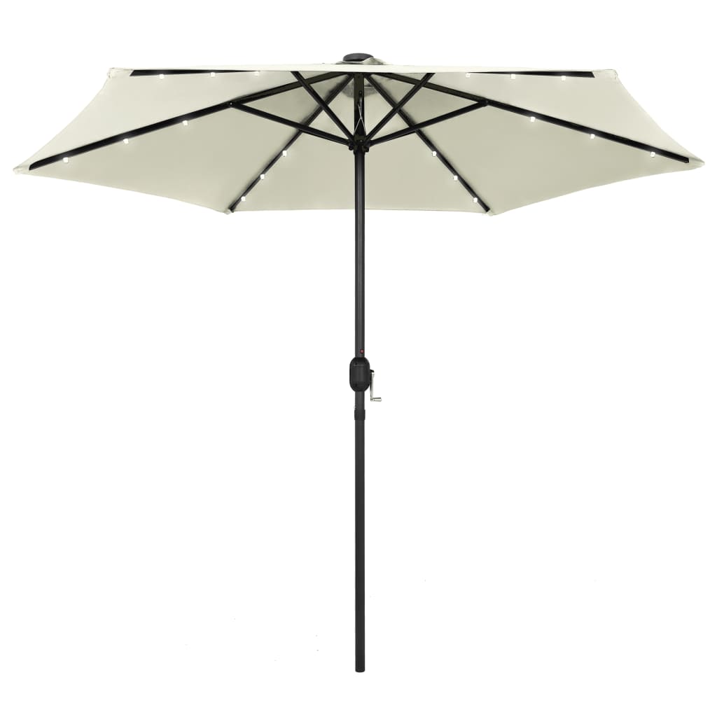 Sombrilla De Jardín Luces Led Palo De Aluminio 270 Cm