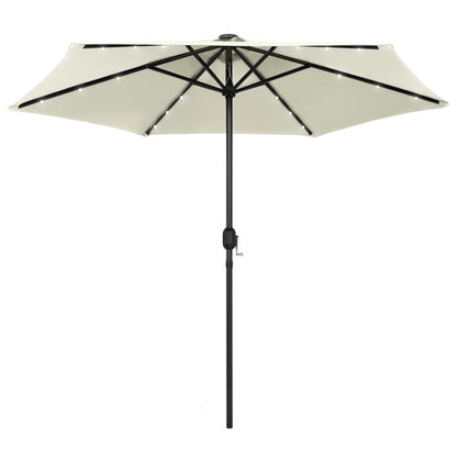Sombrilla De Jardín Luces Led Palo De Aluminio 270 Cm