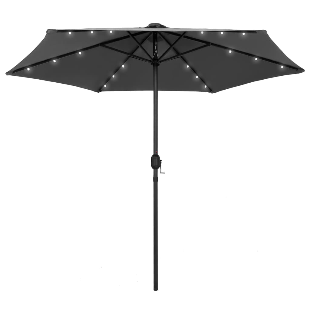 Sombrilla De Jardín Luces Led Palo De Aluminio 270 Cm