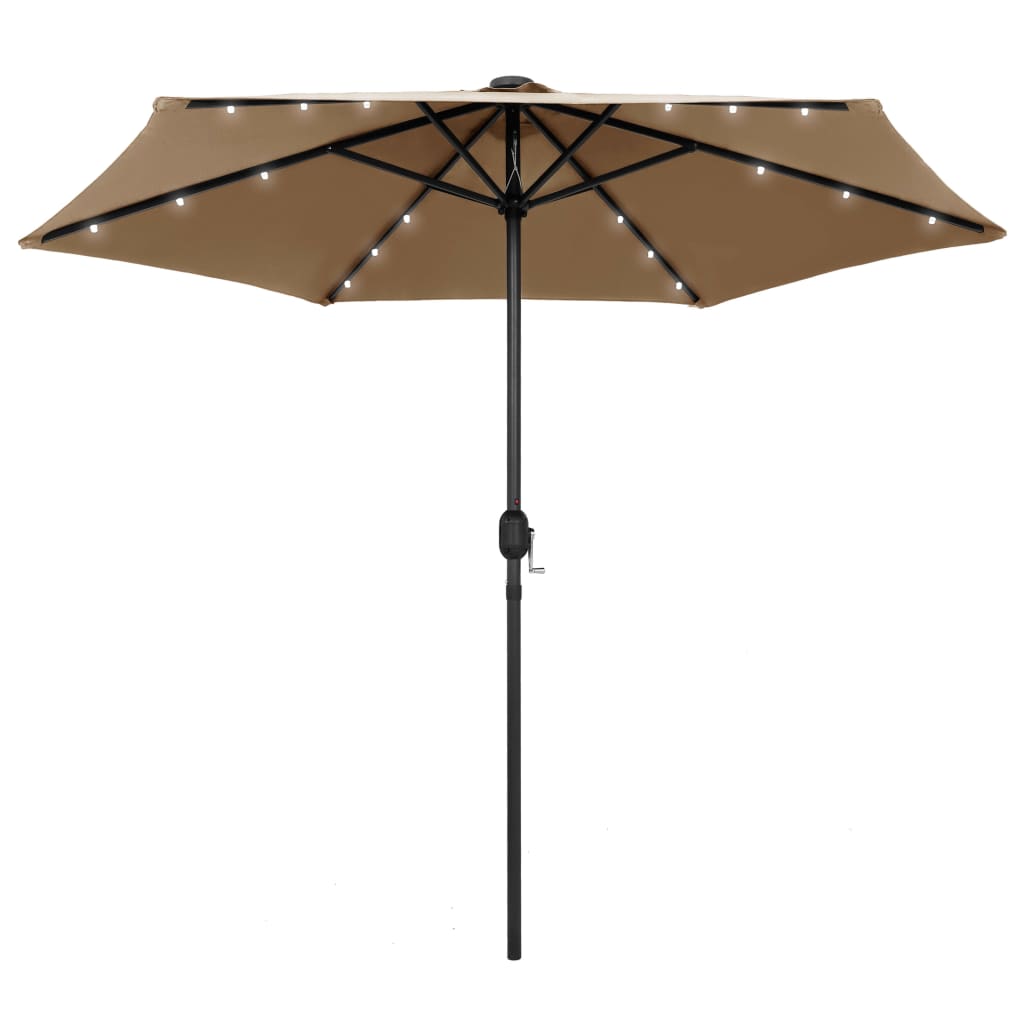 Sombrilla De Jardín Luces Led Palo De Aluminio 270 Cm