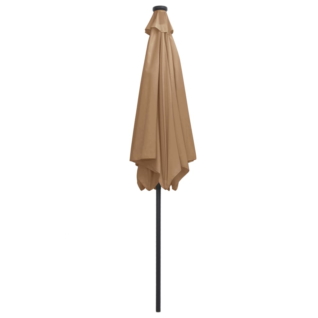 Sombrilla De Jardín Con Luces Led Palo De Aluminio Taupe 300 Cm