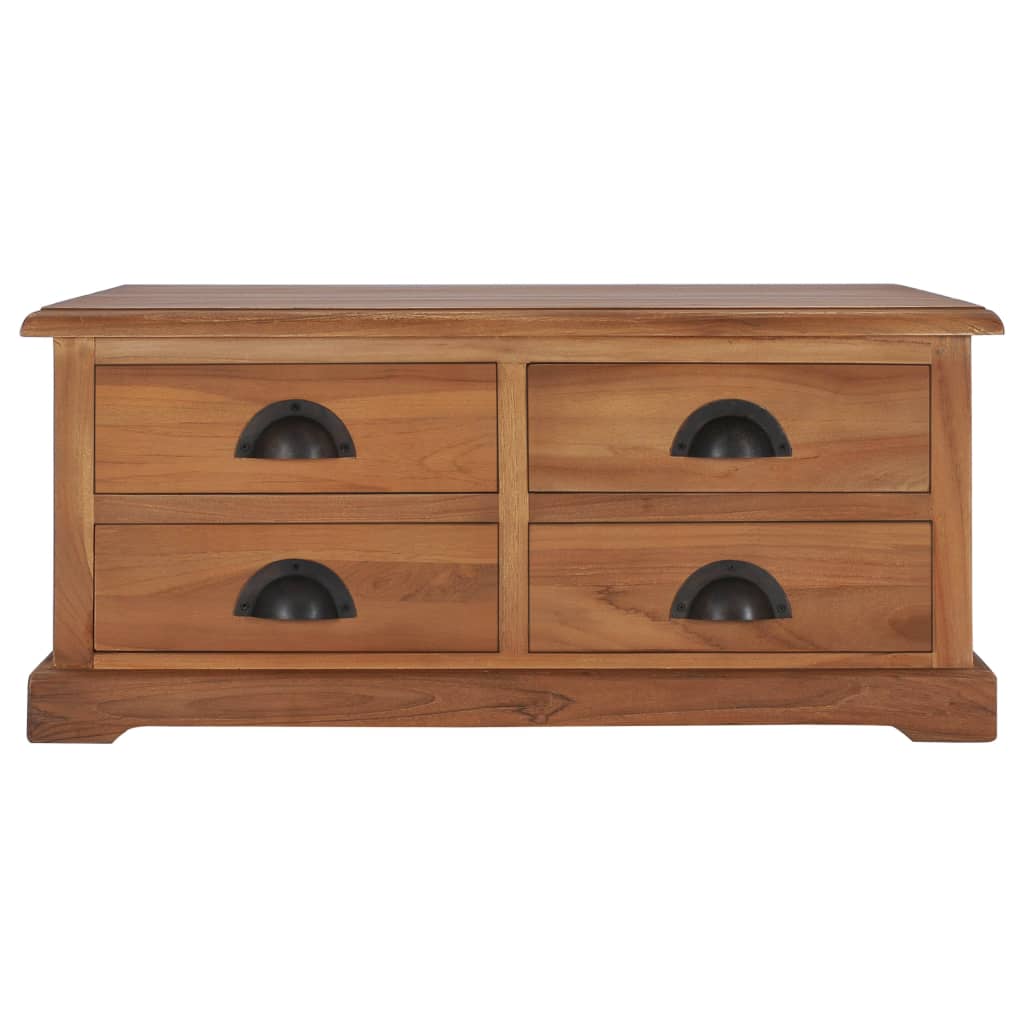 Mesa De Centro De Madera Maciza De Teca 68X68X30 Cm