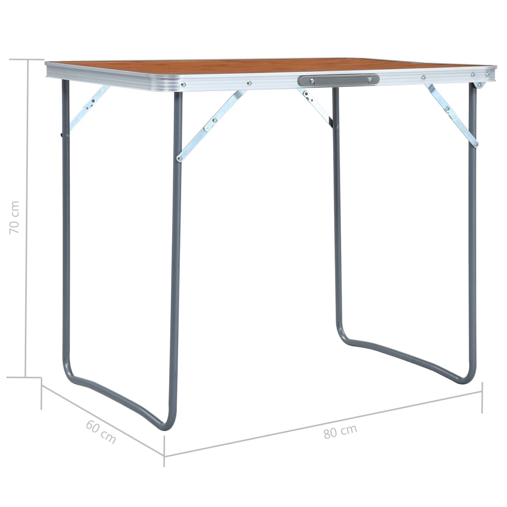 Mesa De Camping Plegable Con Estructura Metálica 80X60 Cm
