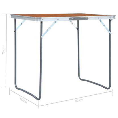 Mesa De Camping Plegable Con Estructura Metálica 80X60 Cm