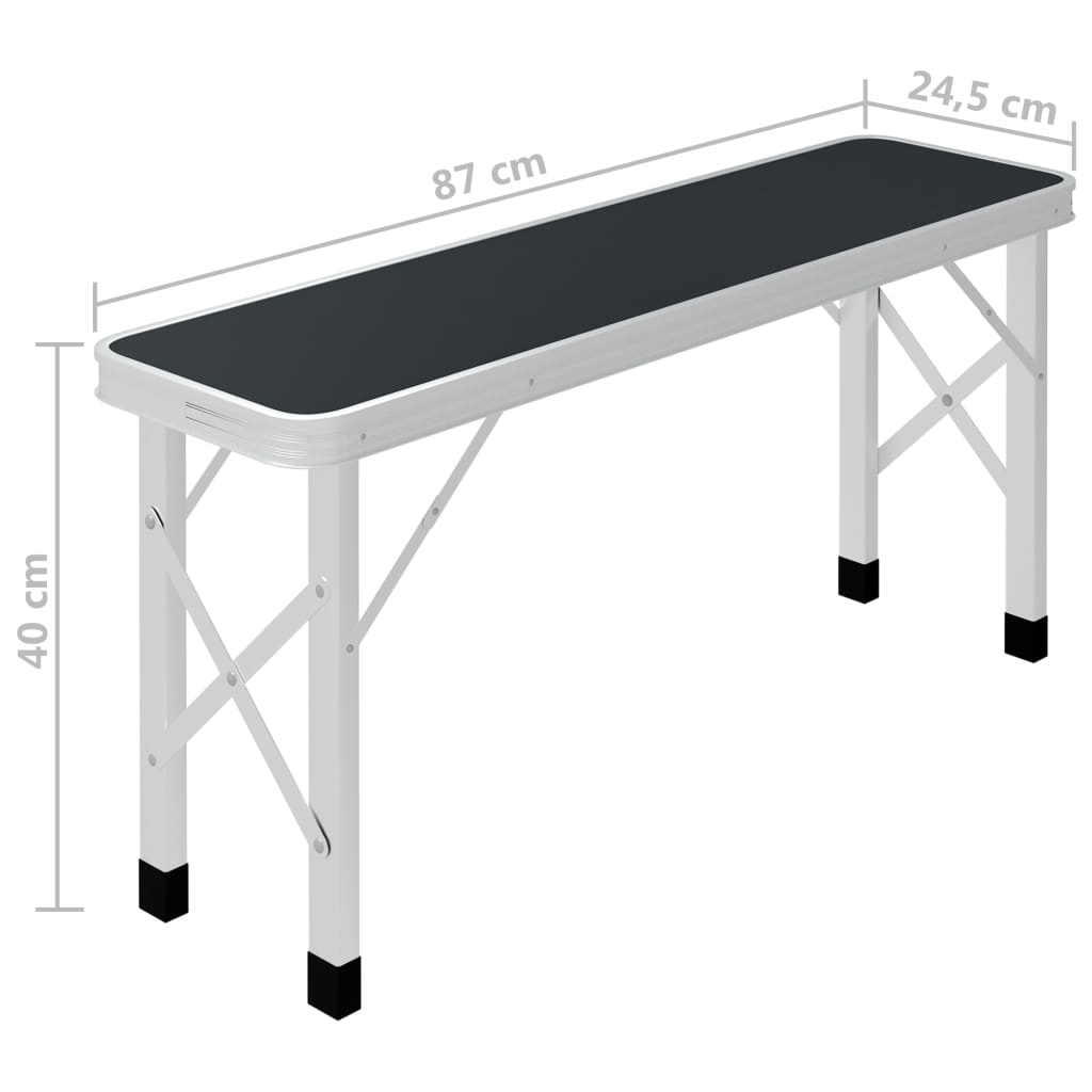 Mesa De Camping Plegable Con 2 Bancos Aluminio