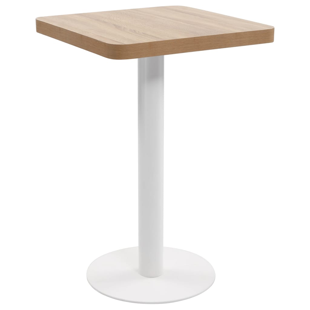 Mesa De Bistró Mdf Marrón Claro 50X50 Cm