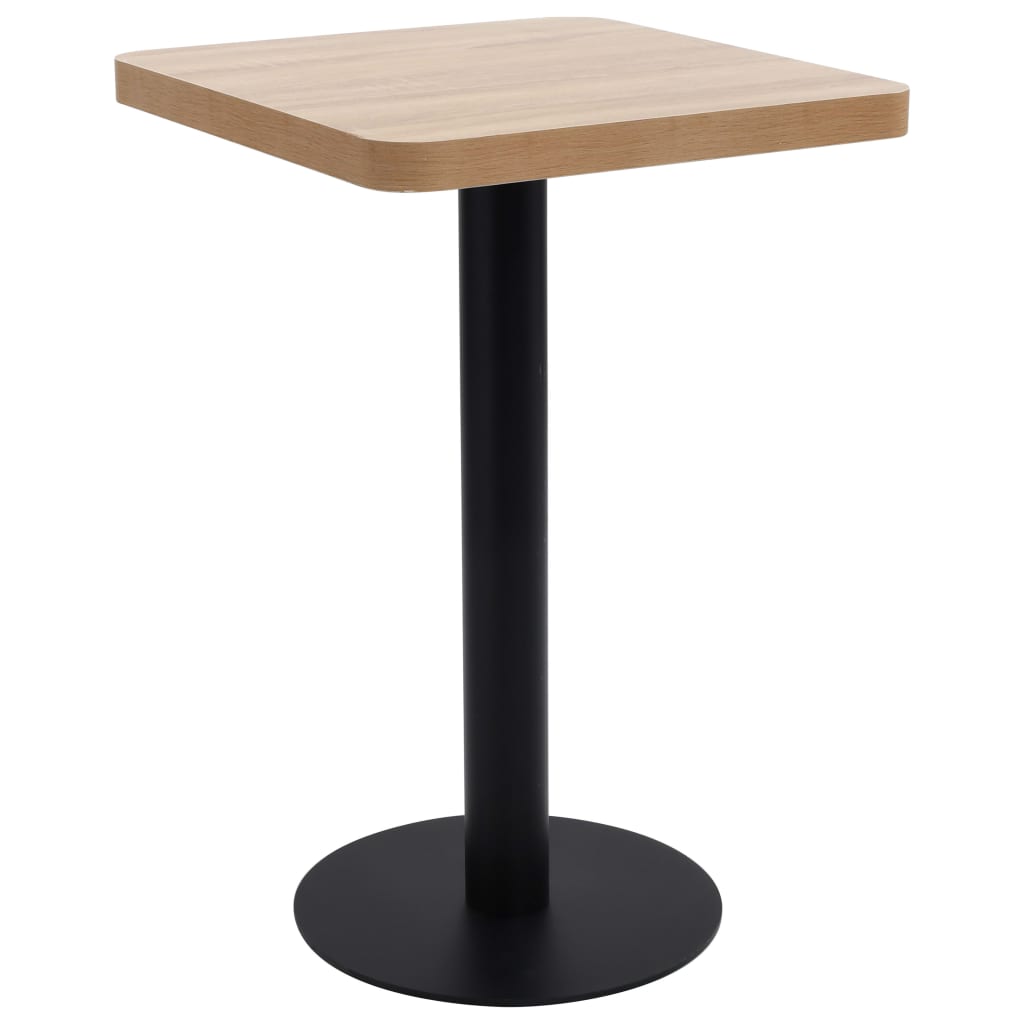 Mesa De Bistró Mdf Marrón Claro 50X50 Cm
