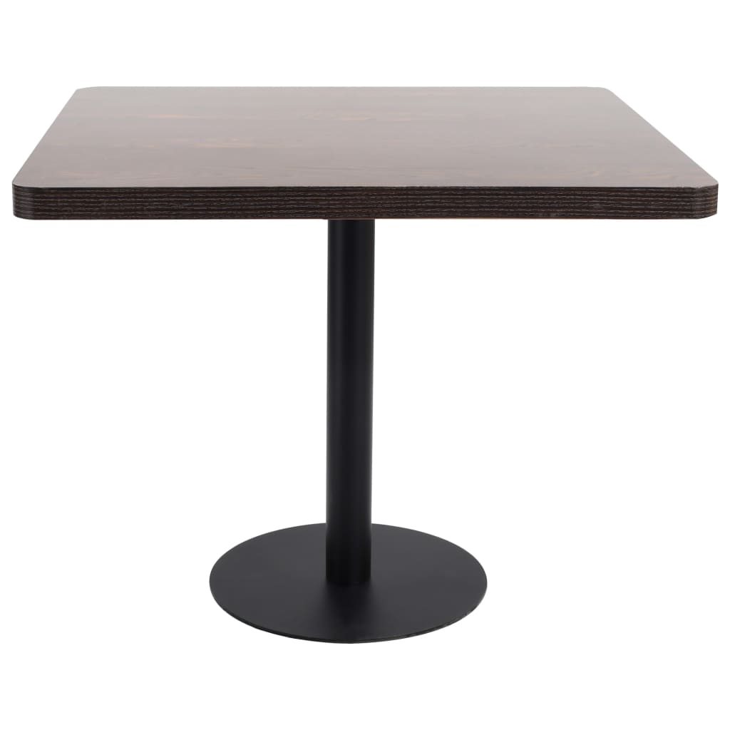 Mesa Bistró Mdf Marrón Oscuro 80X80 Cm