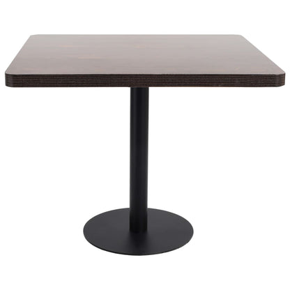 Mesa Bistró Mdf Marrón Oscuro 80X80 Cm