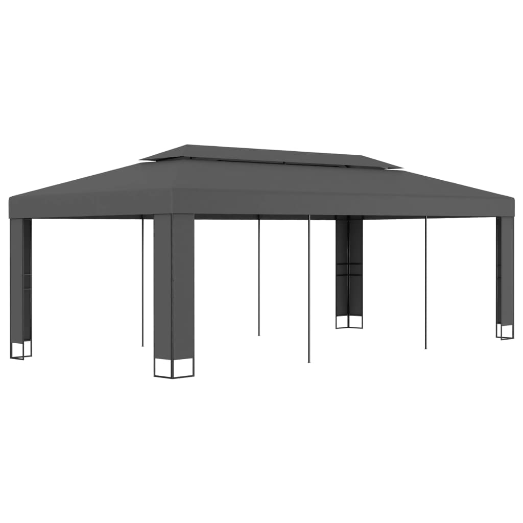 Cenador Con Doble Techo Gris Taupe 180 G/M²