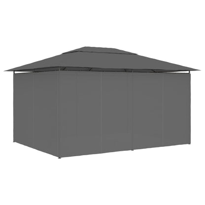 Carpa De Jardín Con Cortinas Gris 4X3 M