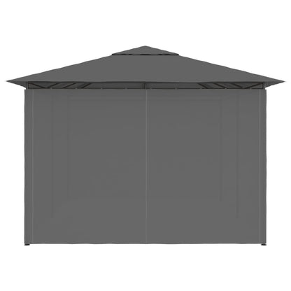 Carpa De Jardín Con Cortinas Gris 4X3 M
