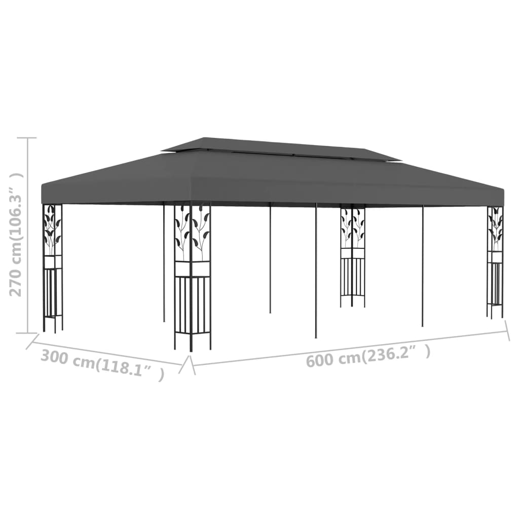Cenador Gris 3X6 M