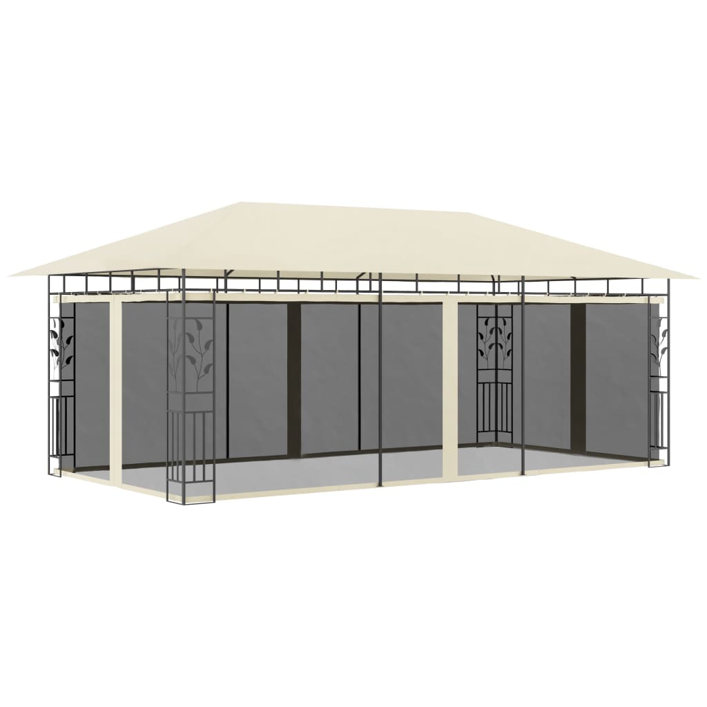 Cenador Con Mosquitera Gris Taupe 6X3X2,73 M 180 G/M²