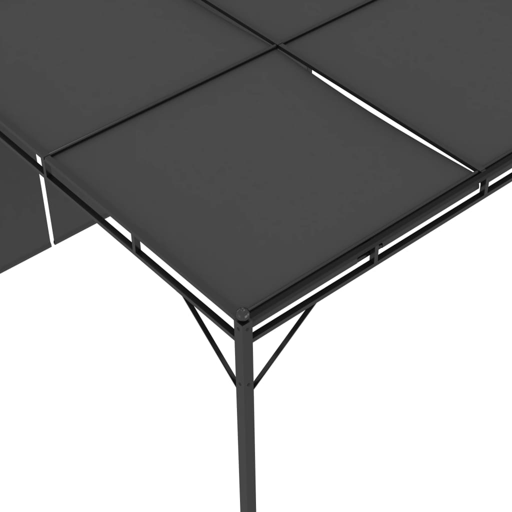 Cenador De Jardín Con Cortina Lateral Gris 3X3X2,25 M