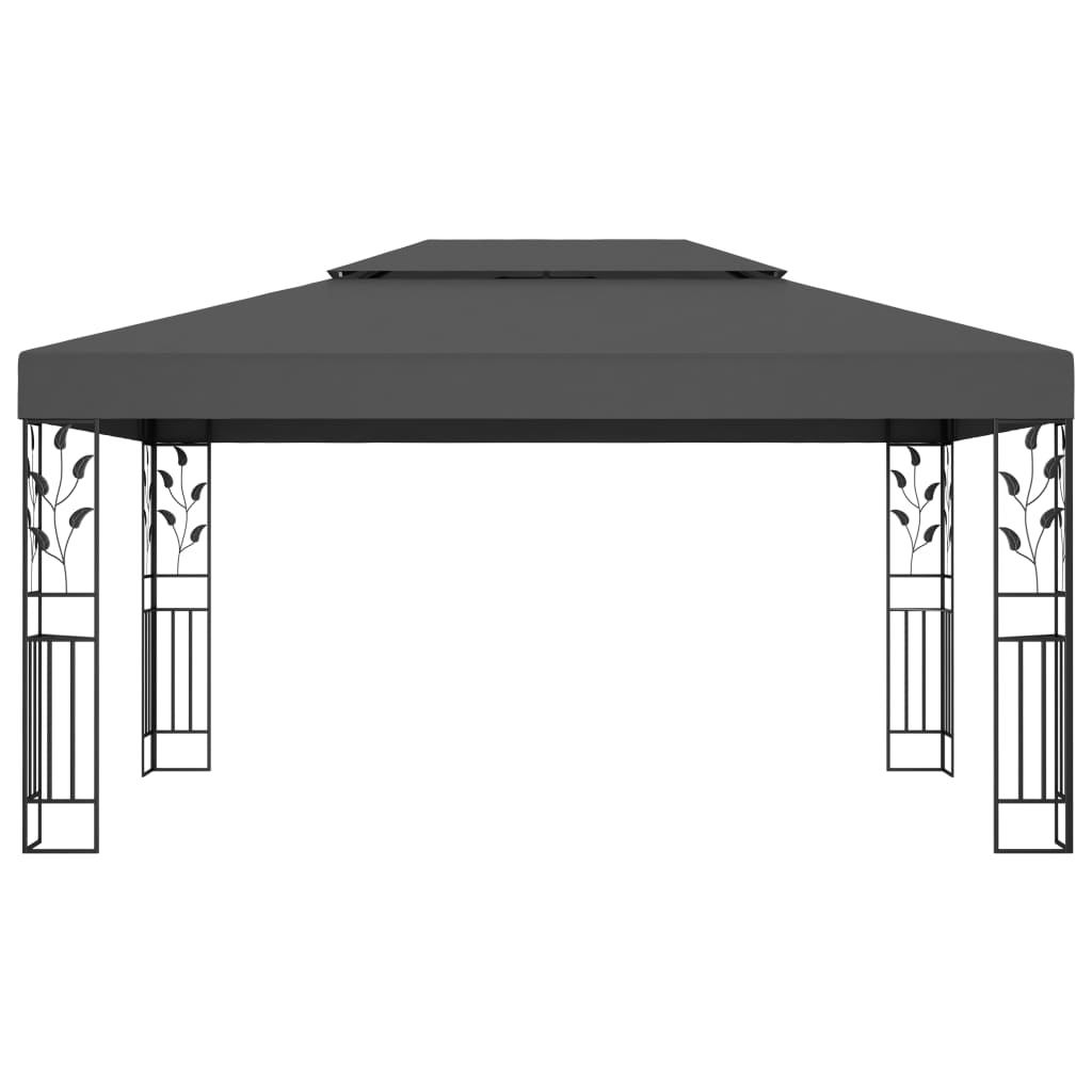 Cenador Con Doble Techo Gris 3X4 M