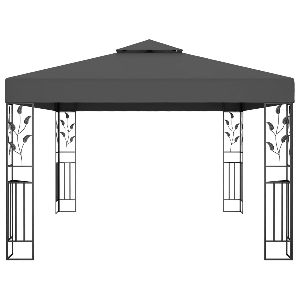 Cenador Con Doble Techo Gris 3X4 M